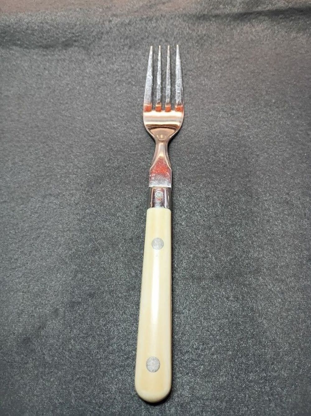 WF Mardi Gras Stainless Flatware Korea Ivory Handle 7pc Fork Spoon Set Vintage - Picture 4 of 10